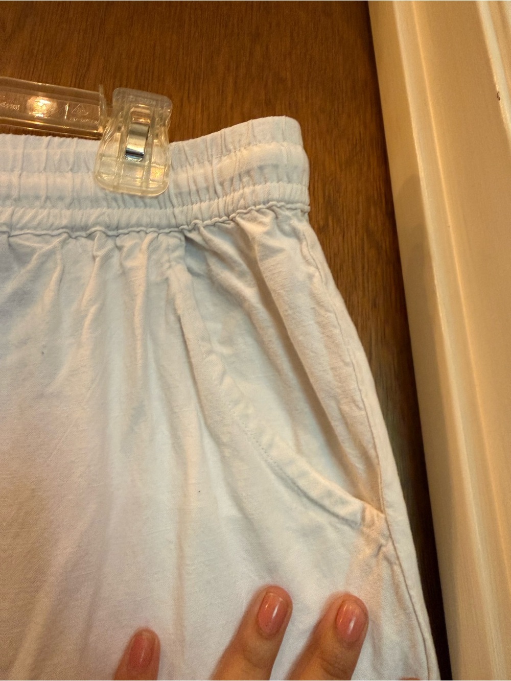 Women’s Lightweight White Drawstring Lounge Pants - Picture 6 of 7